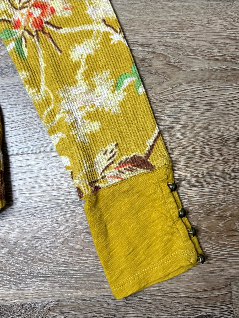 Pilcro Mustard Floral Knit Top - Picture 3 of 8
